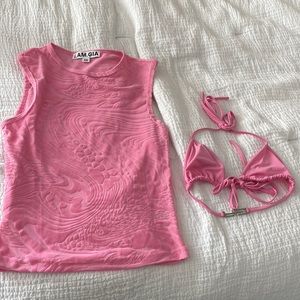I.AM.GIA pink two-piece top